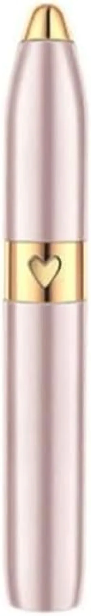Mini Electric Eyebrow Trimmer Pen - Sleek, Portable & Rechargeable with USB, LED Light for Precision, Includes Cleansing Brush & USB Cable, Compact ABS Design for Easy Brow Grooming - Rose Gold