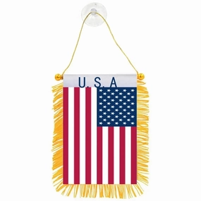 Mini Americana Pennant Flags - Car Window Decor