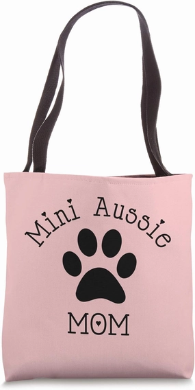 Mini Aussie Mom Black Paw Australian Shepherd Dog Owner Tote Bag