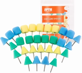 Mini Buffing Polishing Pads, 30Pcs Mini Detail Polishing balls Use On Rotary Tools,Cordless electric drill, Small area Polisher Tool for Tight Area Detailing Polishing Waxing And Sealing Glaze -MNPC30