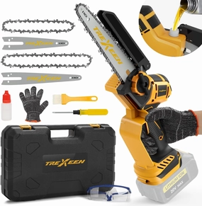 Mini Chainsaw for D Battery 20V MAX,8-Inch and 6-Inch 2-IN-1 Cordless Mini Chainsaw,Brushless Chain saw 20v for Wood Cutting, Tree Trimming (Battery Not Included)