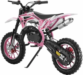 Mini Dirt Bike Pit Bike, Gas Power Mini Bikes Trail Bikes, Kids Motorcycle with Off Road Tires, Gas Motorbike with Front Rear Disc Brakes, Gift for Boys Girls 6-12 Years Old Pink