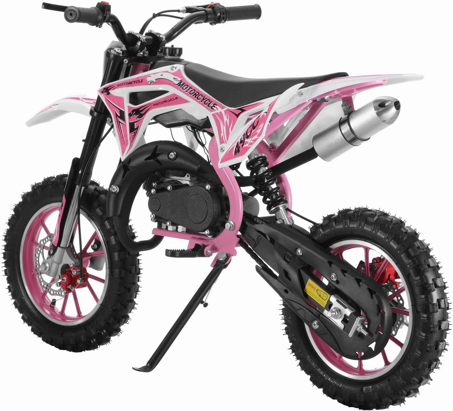 Mini Dirt Bike Pit Bike, Gas Power Mini Bikes Trail Bikes, Kids Motorcycle with Off Road Tires, Gas Motorbike with Front Rear Disc Brakes, Gift for Boys Girls 6-12 Years Old Pink
