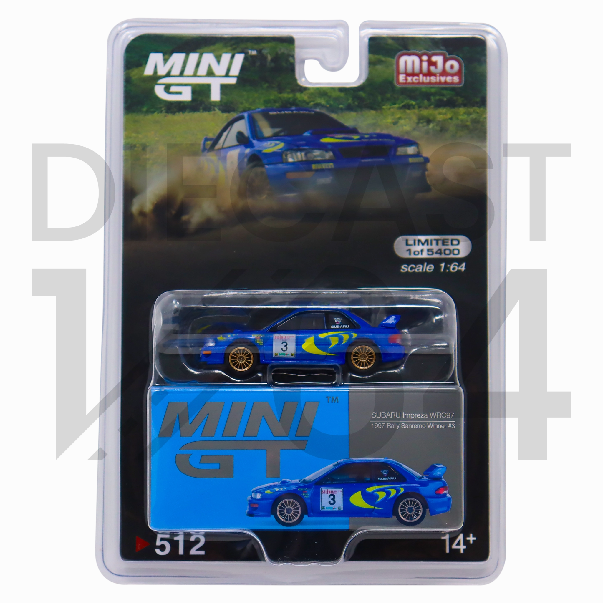 Mini GT Subaru Impreza WRC97 1997 Rally Sanremo Winner #3