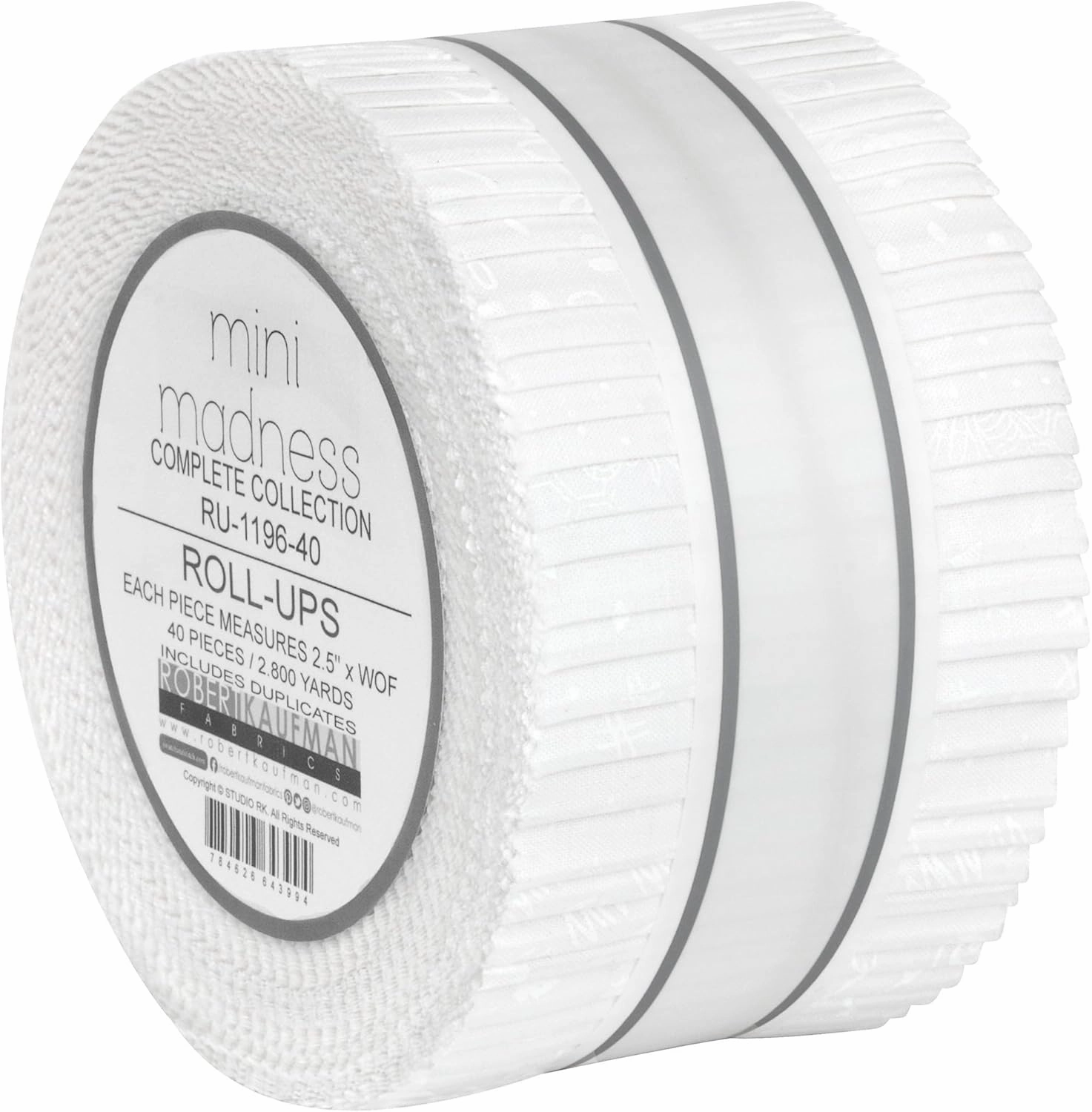 Mini Madness Roll Up 40 2.5-inch Strips Jelly Roll Robert Kaufman Fabrics RU-1196-40