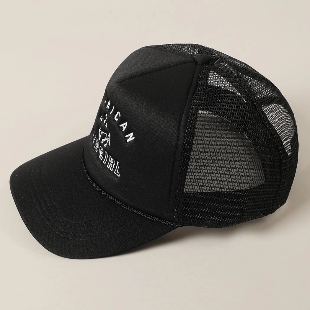 MIRMARU Retro Foam Mesh Trucker hat Trendy Design Summer Baseball Cap for Womens