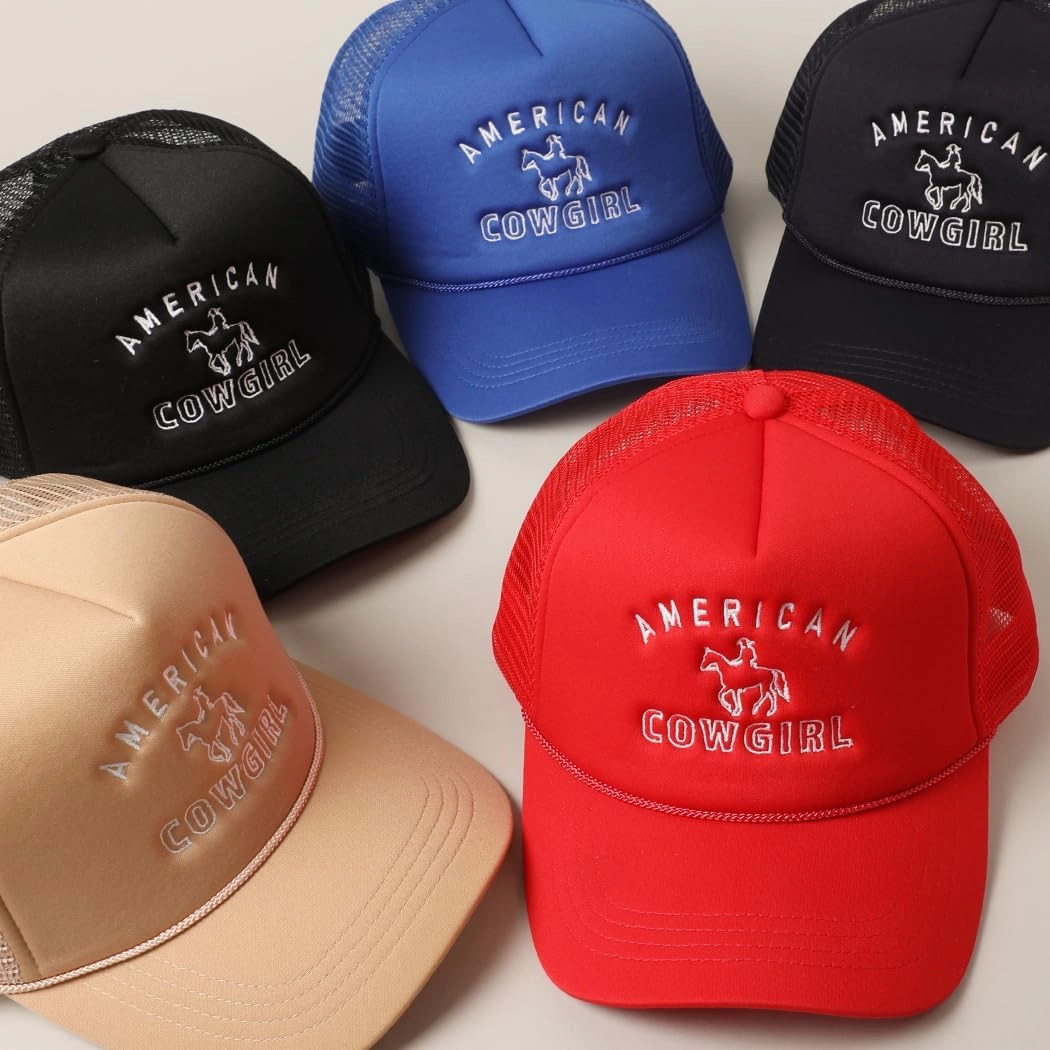 MIRMARU Retro Foam Mesh Trucker hat Trendy Design Summer Baseball Cap for Womens
