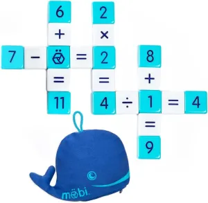 Mobi Educational Math Game - Addition, Subtraction, Multiplication and Division in a Crossword Grid, Numerical Function Tiles, Learning Math Games Kids - for Children Ages 8 