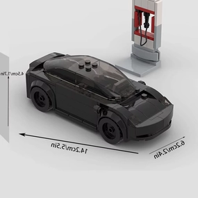 Moc Speed Champions Tesla Racer Cars City Sports Vehicle Building Blocks Creative Garage Toys Boys