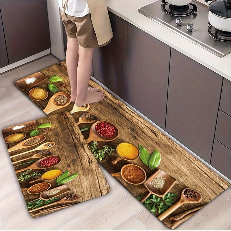 Modern Kitchen Mat Combo - Spices Design