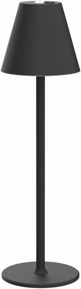 Modern LED Cordless Table Lamp, 4000mAh Rechargeable Battery, 3 Level Brightness Night Light, Metal Shell, Minimalist Design, for Couples Dinner/Coffee Table/Restaurant/Bedroom, Black
