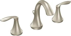Moen Eva Brushed Nickel Two-Handle High Arc Widespread Bathroom Sink Faucet for 3-Hole Setups with Valve Included, TV6420BN