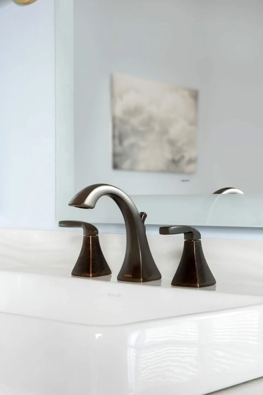Moen Voss Polished Nickel Two-Handle Widespread Bathroom Faucet, Valve Required, T6905NL