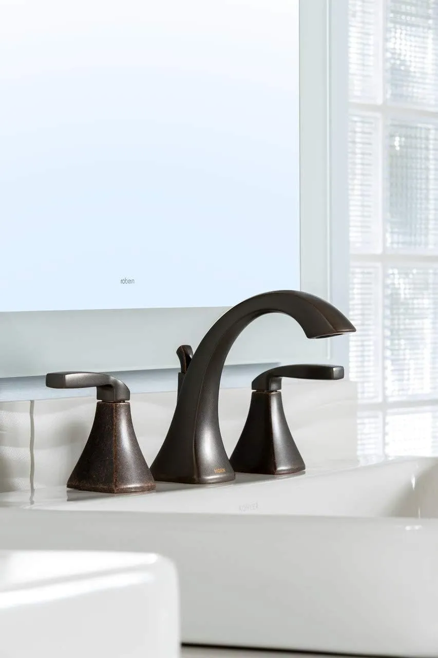 Moen Voss Polished Nickel Two-Handle Widespread Bathroom Faucet, Valve Required, T6905NL