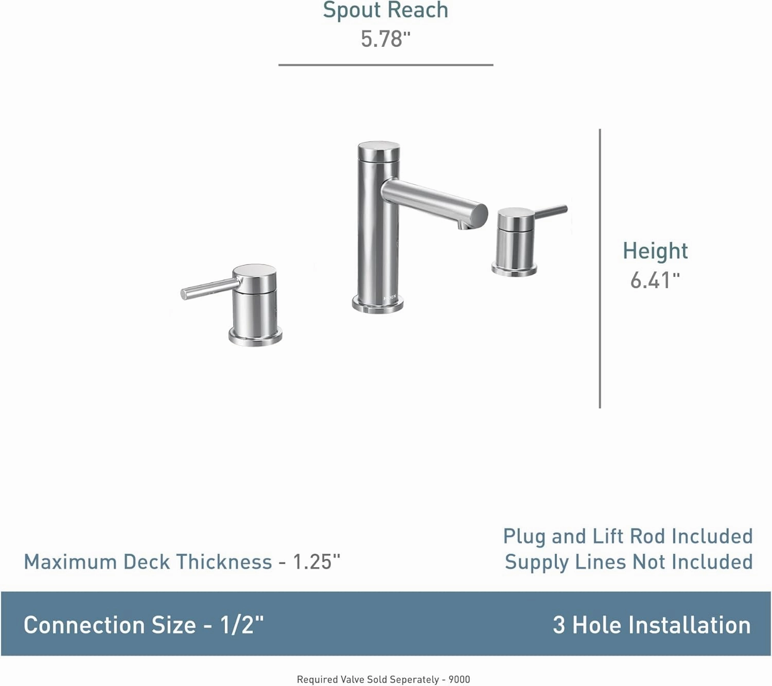 Moen Align Brushed Gold Two-Handle Three-Hole Modern Widespread Bathroom Faucet Trim Kit, Valve Required, T6193BG