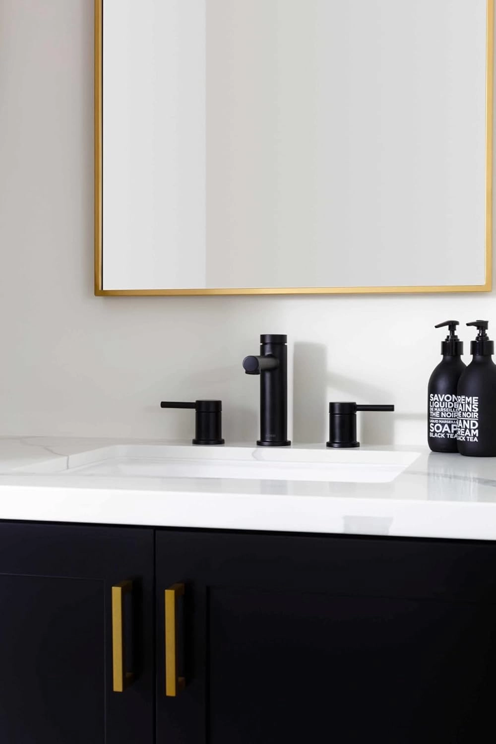 Moen Align Brushed Gold Two-Handle Three-Hole Modern Widespread Bathroom Faucet Trim Kit, Valve Required, T6193BG