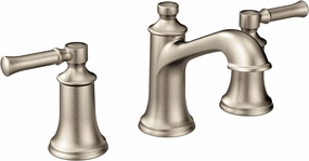 Moen Dartmoor Brushed Nickel Two-Handle High Arc Widespread Bathroom Sink Faucet for 3-Hole Setups with Valve Included, TV6805BN
