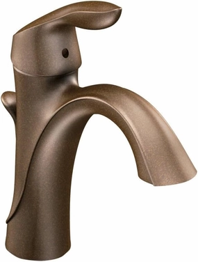 Moen Oil-Rubbed Bronze Single Hole Bathroom Sink Faucet Trim Kit with Deck Plate and Water Drain, Ideal for Bath Vanity Sinks, 6400ORB