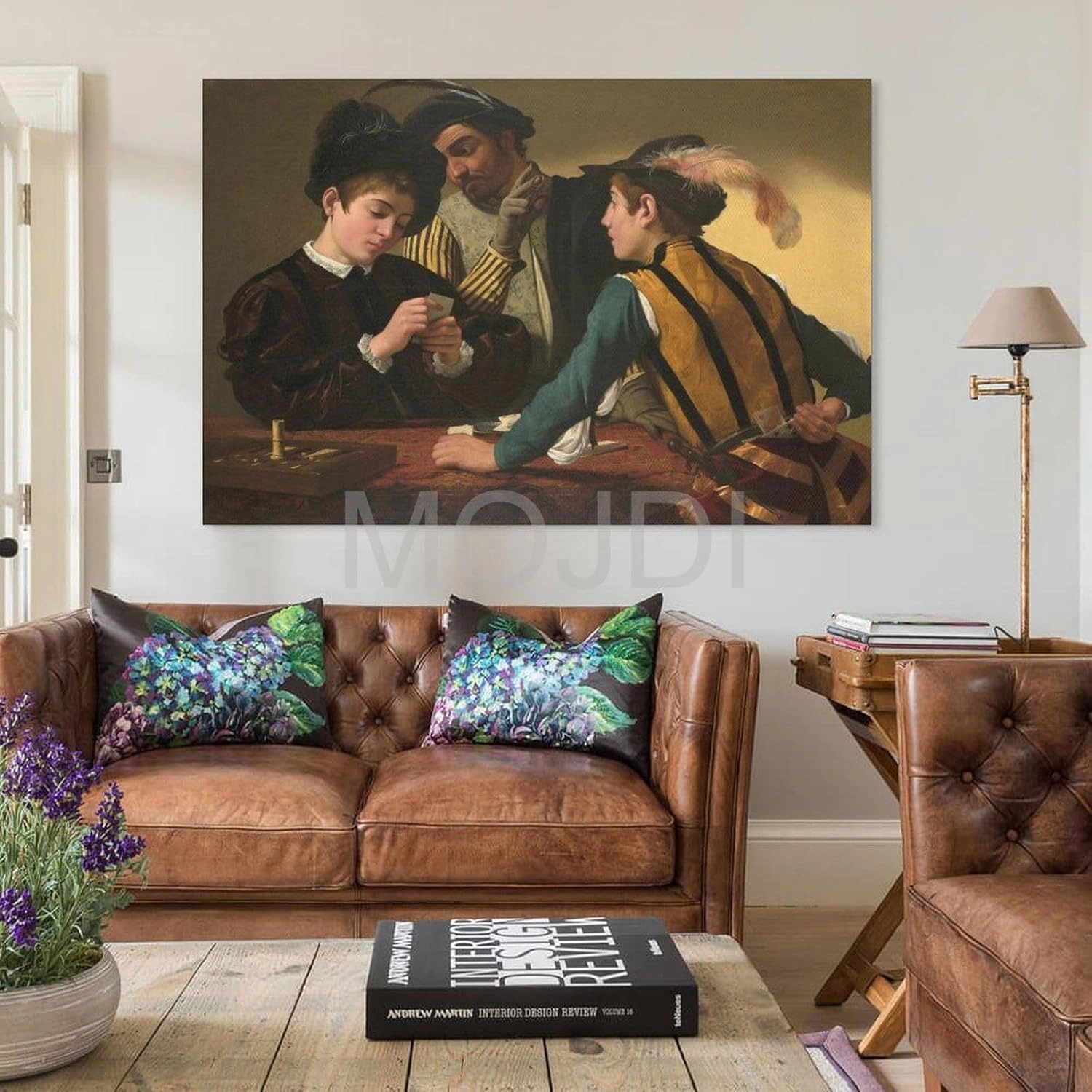 MOJDI Cardsharps by Caravaggio Canvas Painting Wall Art Poster for Bedroom Living Room Decor 08x12inch(20x30cm) Unframe-style