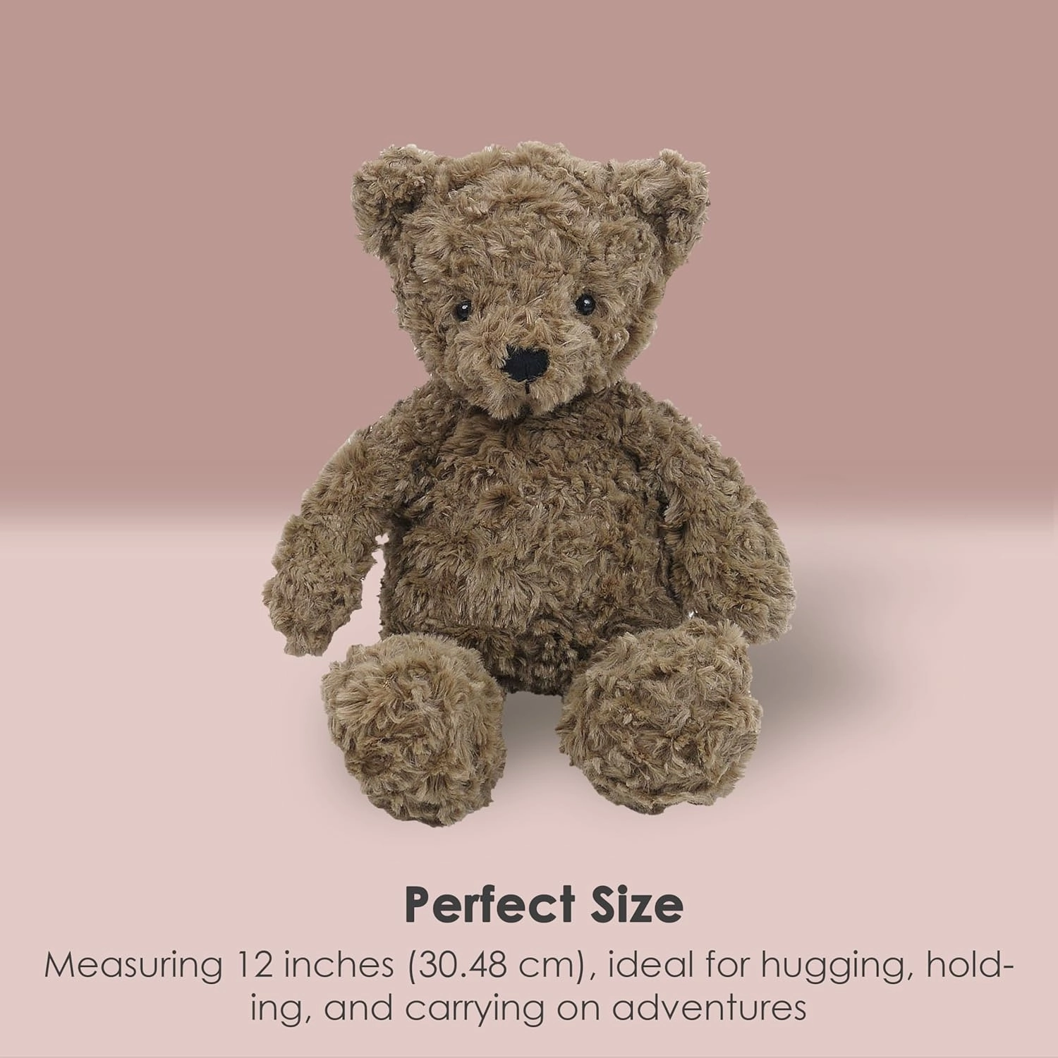 MON AMI Cocoa The Teddy Bear Stuffed Animal - 12" Brown, Teddy Bear Plush, Cute Plushies for Kids of All Ages