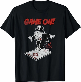 Monopoly Mr. Monopoly Game On! Classic Distressed Logo T-Shirt