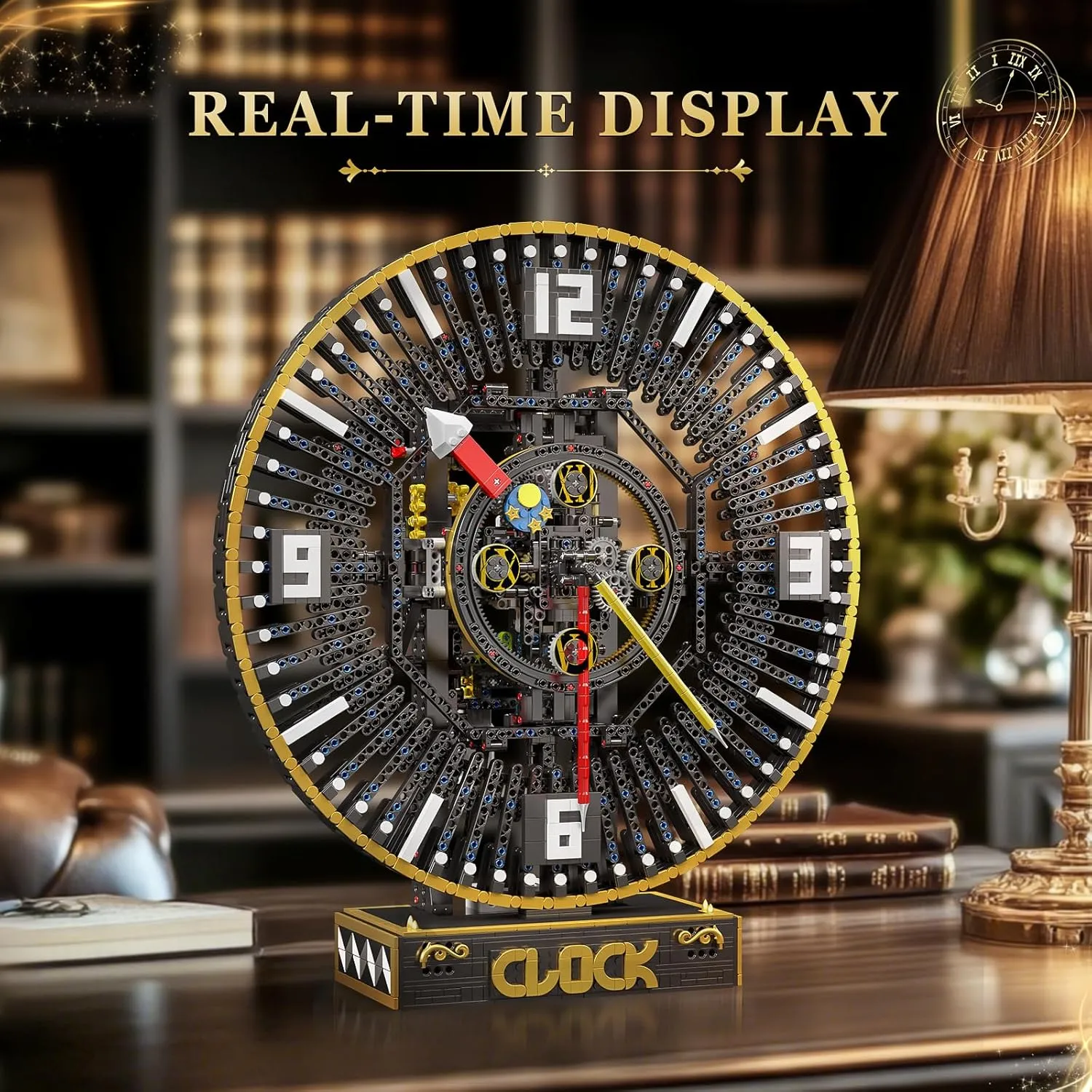Mould King Cyberpunk Grand Clock Building Blocks Set, 3675  Pcs Real-Time Clock Model Kit with Mechanical Gears, App Control Electric Building Model Kit, Creative Gift Toys for Adults Kids