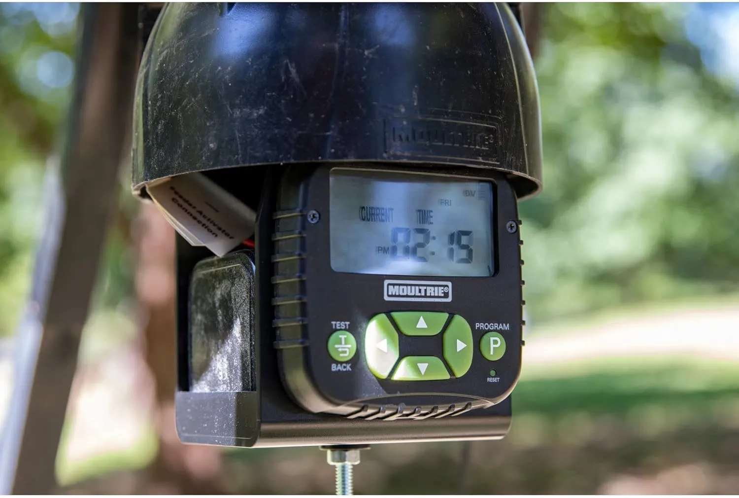 Moultrie 30-Gallon Deer Feeder Tripod Quick-Lock Hopper System - Digital Timer Control - 200 lb Feed Capacity - Durable Polymer Build - Metal Spin Plate