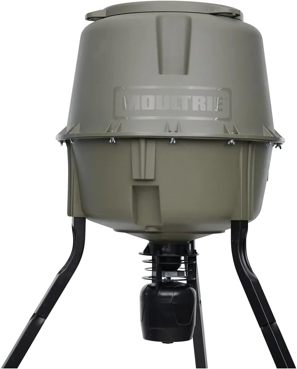 Moultrie 30-Gallon Deer Feeder Tripod Quick-Lock Hopper System - Digital Timer Control - 200 lb Feed Capacity - Durable Polymer Build - Metal Spin Plate