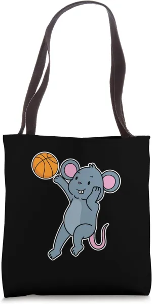 Mouse plays Basketball Tote Bag