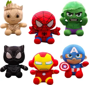 Movie Superhero Plush Toys Characters Perfect for Themed Parties for Kids Ages 3 and Up (Superhero 6 Pcs 20cm)