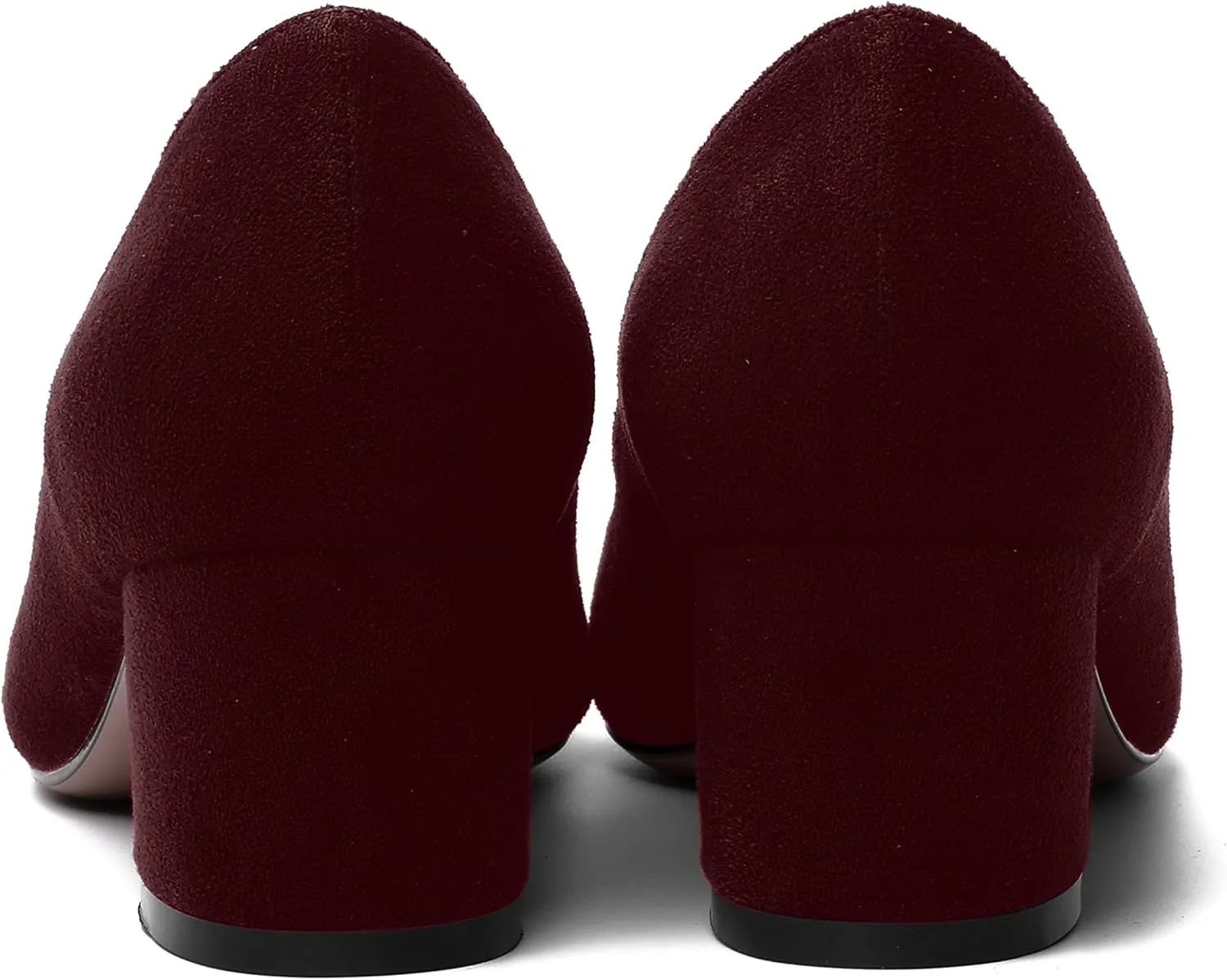 MOVINSTEPS Womens Office Dress Suede Slip On Round Toe Chunky Low Heel Pumps Shoes 2 Inch