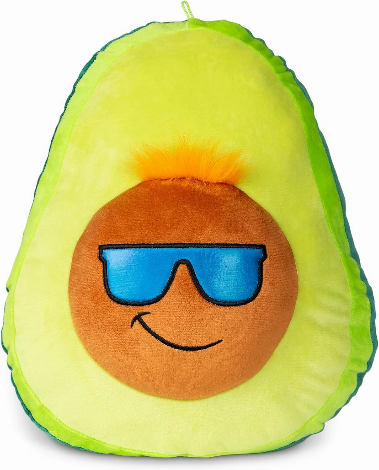Mr Funky Avocado, Basic Fun, 03603, Spielzeuglebensmittel aus Plüsch, Avocado Geschenke, Inklusive blaue Haare, Schnurrbart und Sonnenbrille, Perfektes Geschenk für Mädchen und Jungen, 38 cm