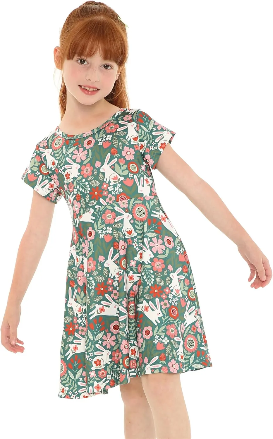 Mud Kingdom Little Girls Twirly Skater Dress for School Party Summer A-Line