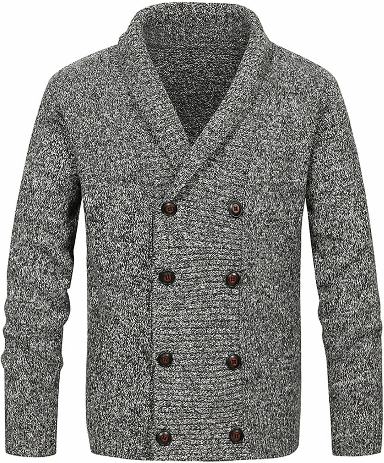 Muscularfit Mens Cardigan Sweaters Big and Tall Long Sleeve Double Breasted Casual Sweater Fashion Vintage Winter Jacket Coat