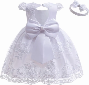 MYRISAM Flower Girls Lace Tutu Dress Baby Kids Christening Baptism Communion Birthday Party Formal Wedding Dresses w/Headwear