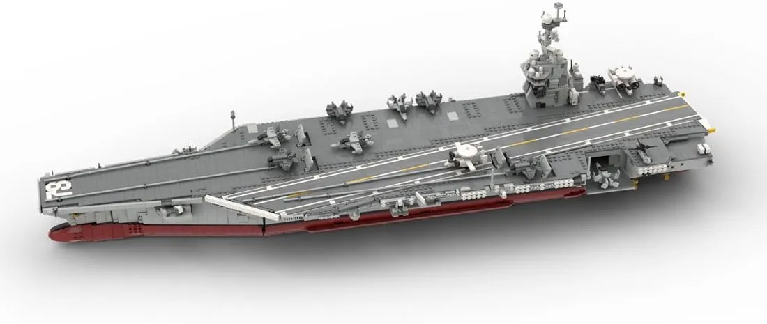 Navy Aircraft Carrier Building Blocks Set for Adults, 1/300 Scale Gerald R-FOD Nuclear-Powered US Military Battleship Building Block Model(Ordinary Version/6354PCS)