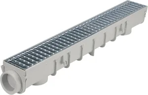 NDS Pro Series Channel Drain Kit, 5-1/2 in. X 39-3/8 in. Deep Profile Channel, Galv. Steel Grates, End Caps/Outlet, 5 in.