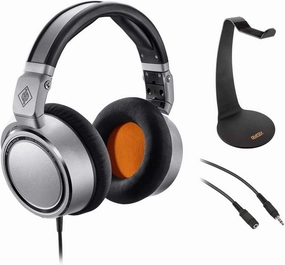 Neumann NDH 20 Closed-Back Studio Headphones with Headphone Stand & Mini Male Extension Cable 25' Bundle