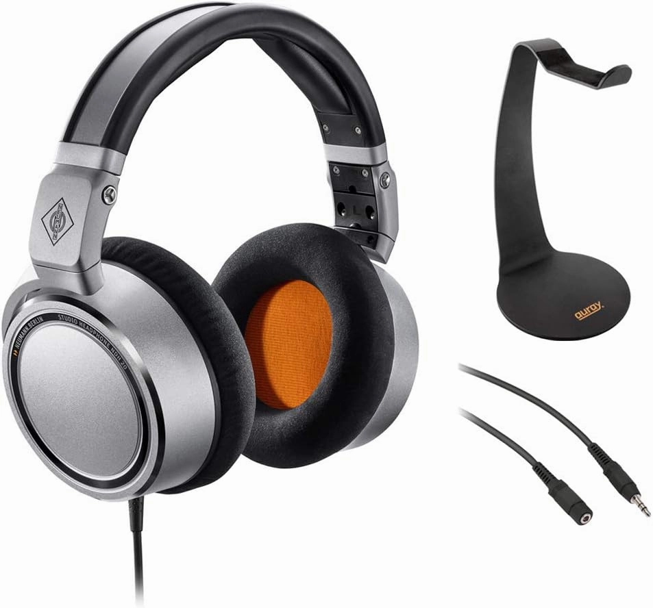 Neumann NDH 20 Closed-Back Studio Headphones with Headphone Stand & Mini Male Extension Cable 25' Bundle