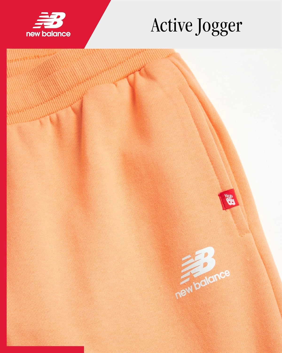 New Balance Girls' Sweatpants - Soft Cotton Blend Fleece Athletic Performance Joggers with Drawstring & Pockets (Sizes: 8-16)