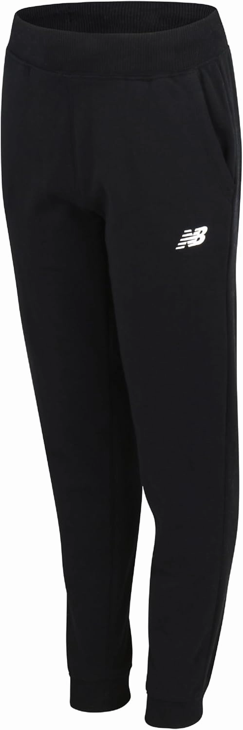 New Balance Girls' Sweatpants - Soft Cotton Blend Fleece Athletic Performance Joggers with Drawstring & Pockets (Sizes: 8-16)