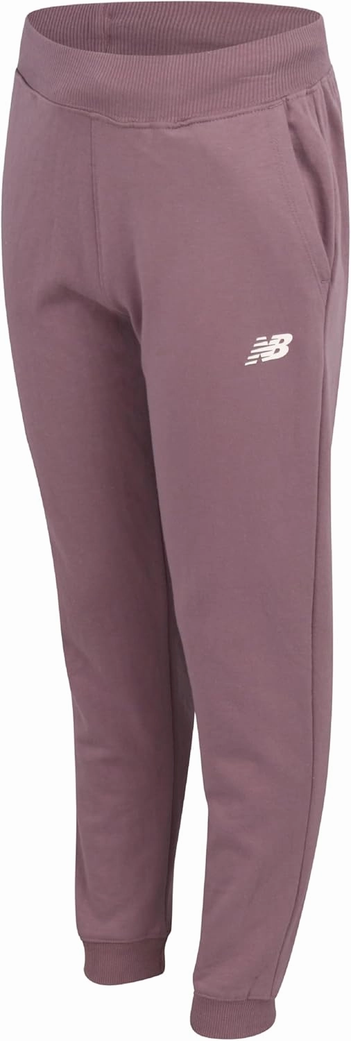 New Balance Girls' Sweatpants - Soft Cotton Blend Fleece Athletic Performance Joggers with Drawstring & Pockets (Sizes: 8-16)