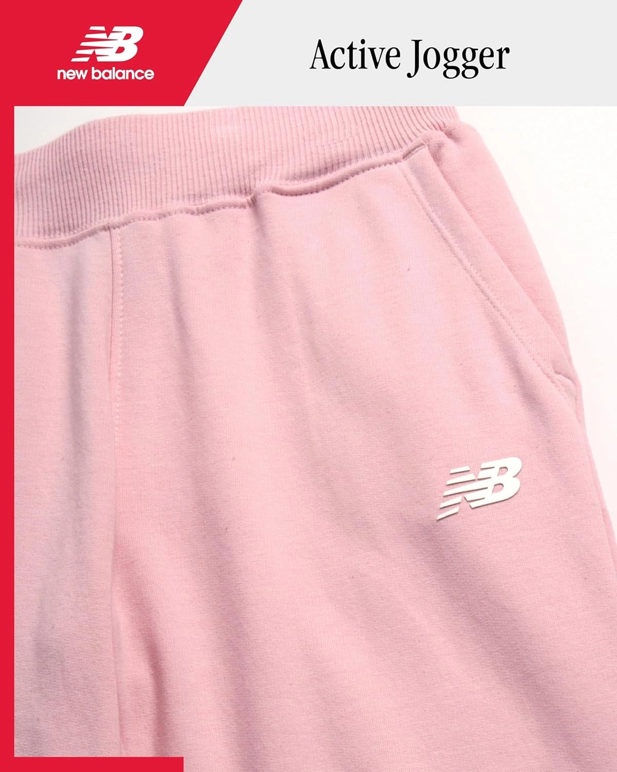 New Balance Girls' Sweatpants - Soft Cotton Blend Fleece Athletic Performance Joggers with Drawstring & Pockets (Sizes: 8-16)