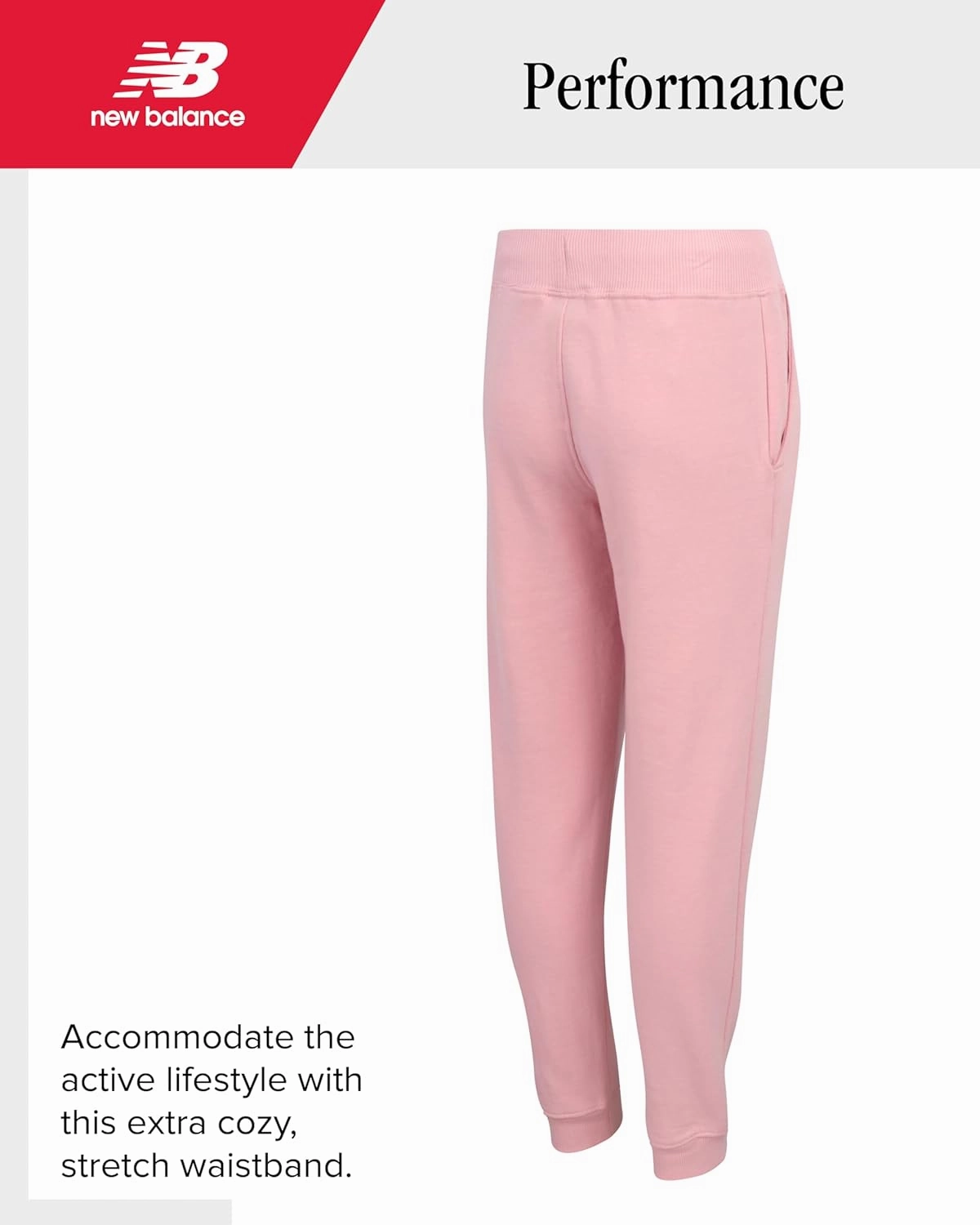 New Balance Girls' Sweatpants - Soft Cotton Blend Fleece Athletic Performance Joggers with Drawstring & Pockets (Sizes: 8-16)