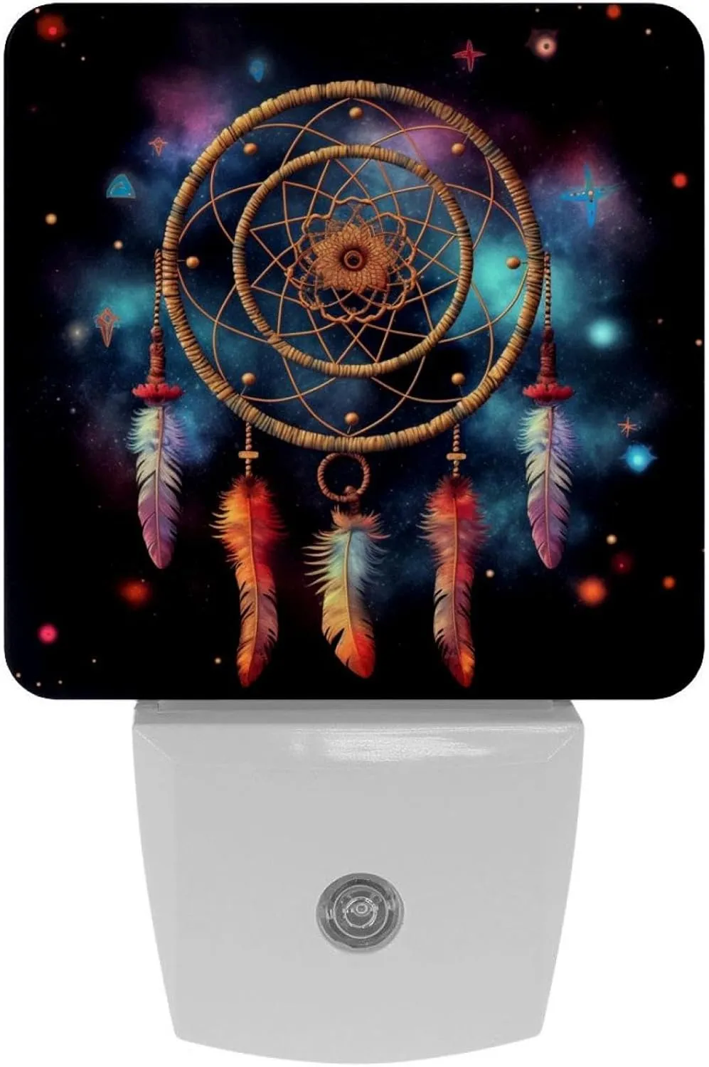 NEWzone Dream Catcher Galaxy Night Light for Kids 2 Pack, LED Plug into Wall Lights Dusk-to-Dawn Sensor, Nursery Nightlight for Kids Room, Bathroom, Bedroom Decor