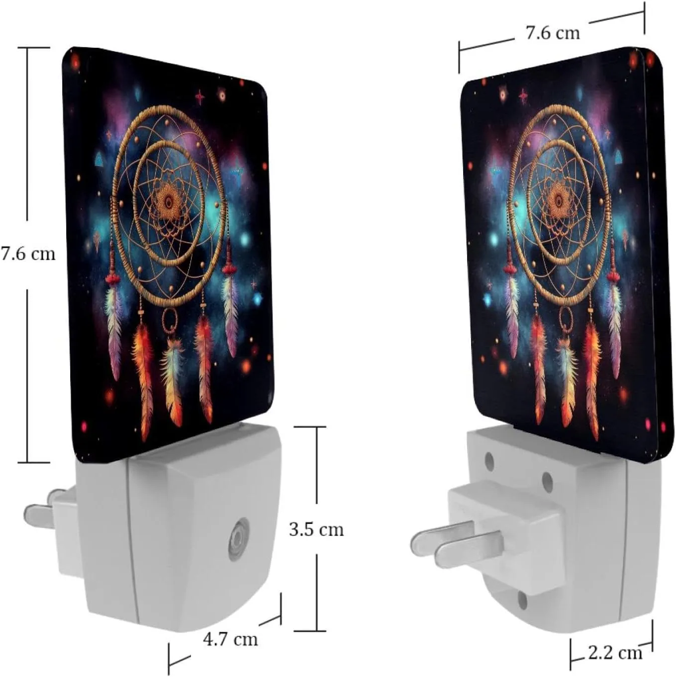 NEWzone Dream Catcher Galaxy Night Light for Kids 2 Pack, LED Plug into Wall Lights Dusk-to-Dawn Sensor, Nursery Nightlight for Kids Room, Bathroom, Bedroom Decor