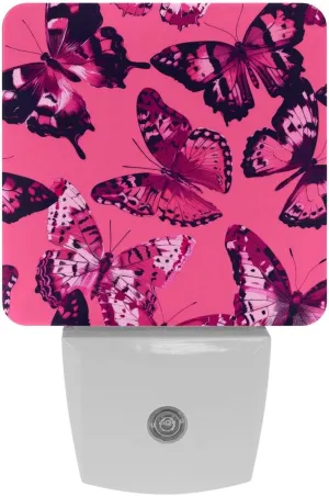 NEWzone Pink Butterfly Night Light Plug into Wall Decor 2 Pack, Decorative Night Light for Kids, Plug in Night Lights for Bedroom Living Room, Gift for Kids Adults