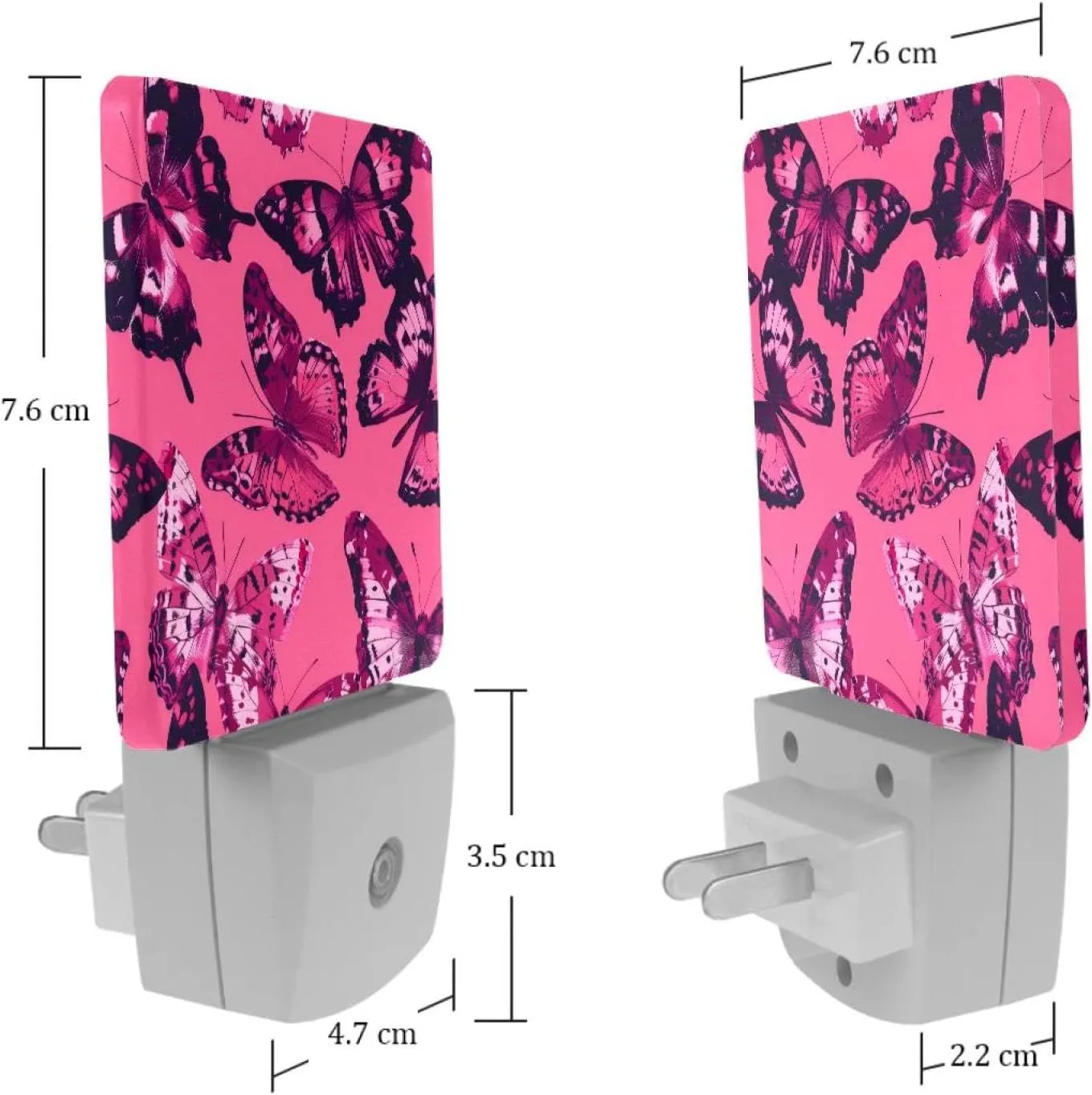 NEWzone Pink Butterfly Night Light Plug into Wall Decor 2 Pack, Decorative Night Light for Kids, Plug in Night Lights for Bedroom Living Room, Gift for Kids Adults