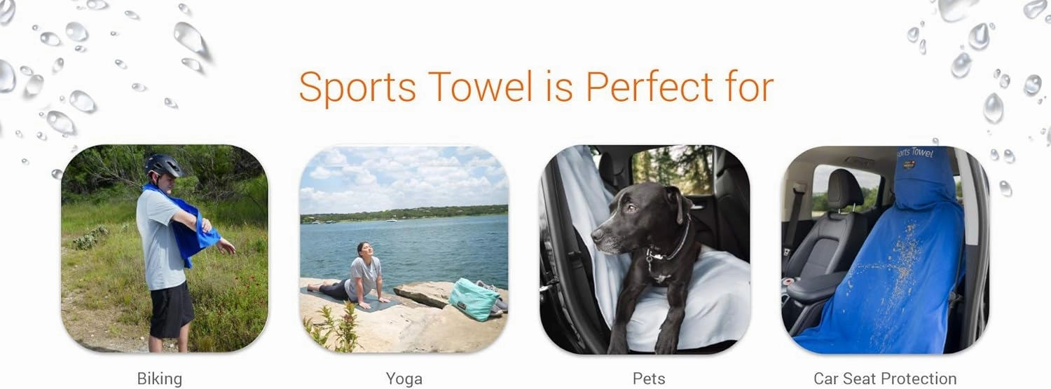 Nexersys 2-in-1 Sports Towel and Car Seat Cover: Soft Microfiber, Super Absorbent, Ultra Compact, Large Size, Universal Fit, Lightweight, Quick Dry, Workout and Outdoor Towel