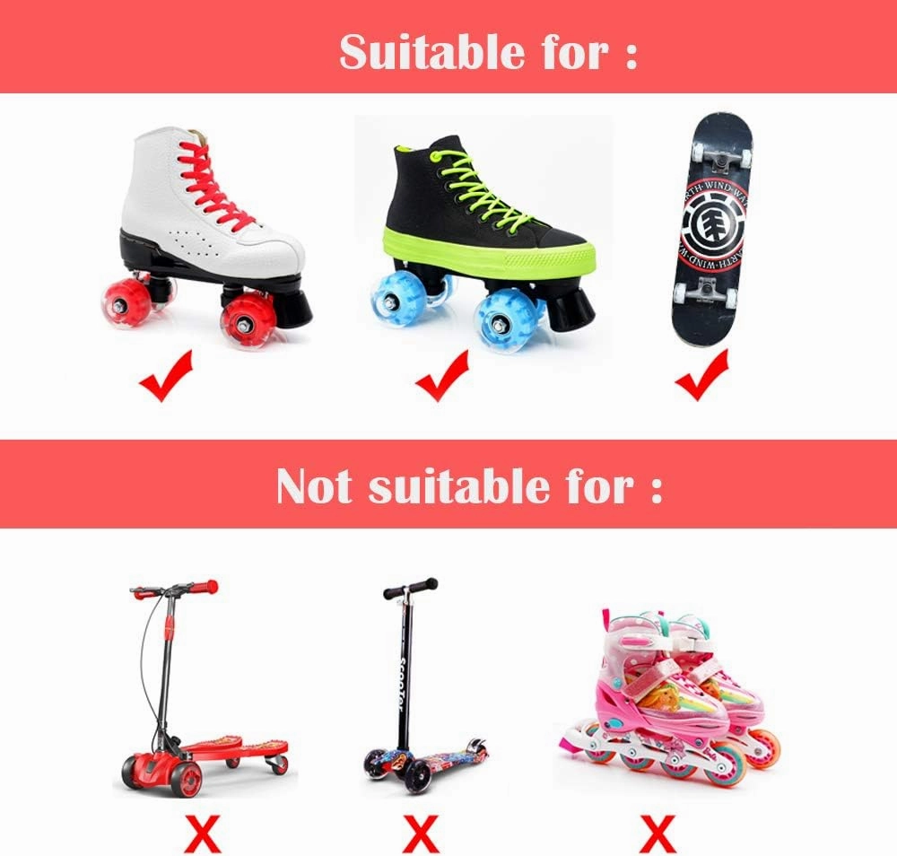 Nezylaf Light Up Roller Skate Wheels 8 Pack, 78A Hardness LED Skateboard Wheels with Premium ABEC-9 Bearings, Illuminating Roller Skate Accessories for Outdoor Indoor Quad Skates